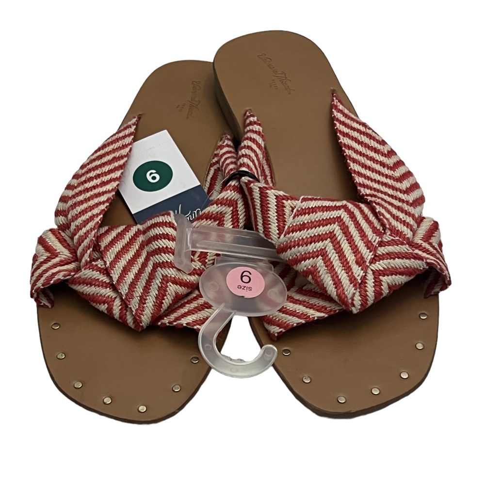 Sandals - Universal Thread Red Louise sandals Knotted Studs Slides Jute Shoes
